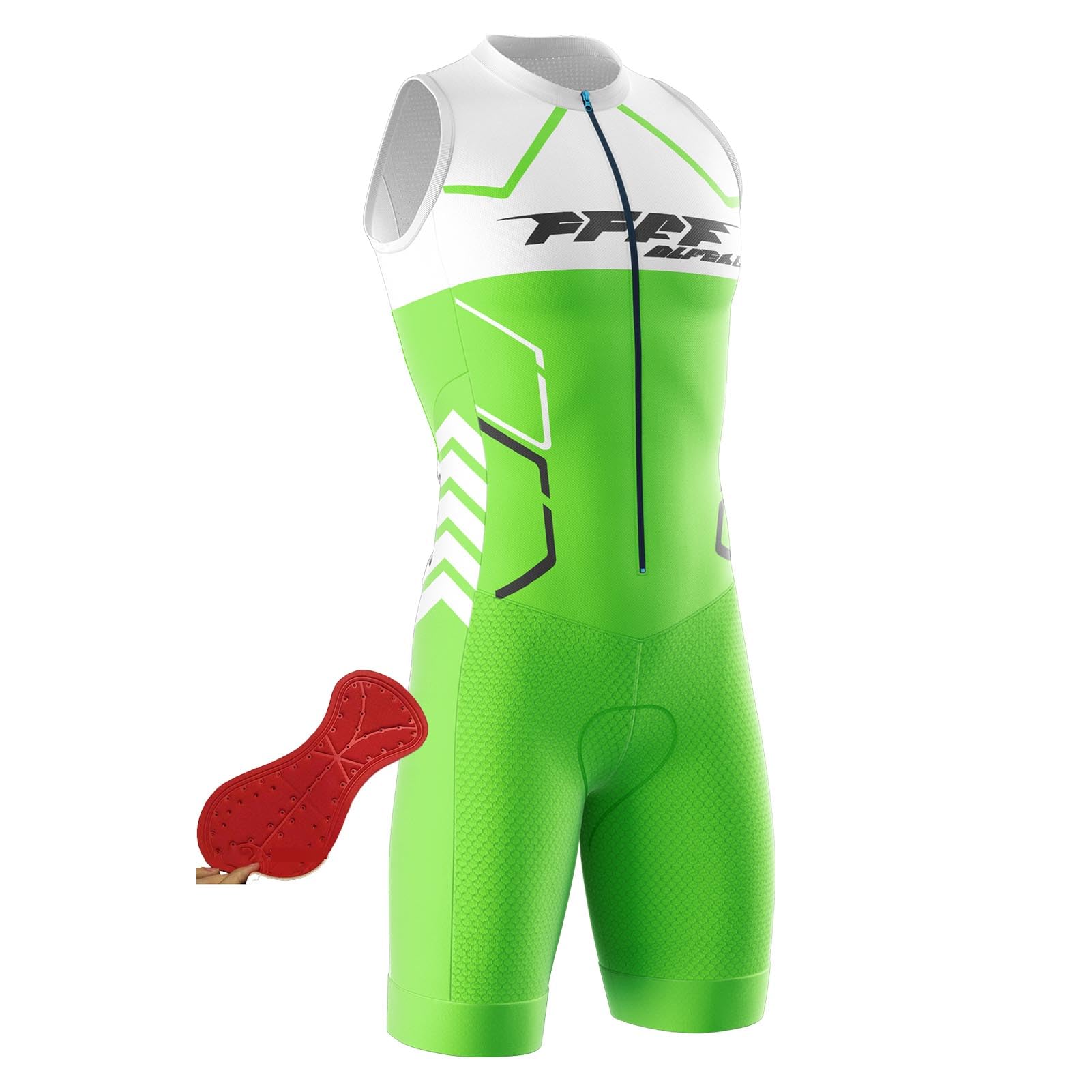 FFFF & OLFEH Tri-Costume d'une pièce,Homme Pro Trifonction Manches Courtes Sports de Plein Air Vêtements de Triathlon, pour Course À Pied, Natation, Cyclisme Body