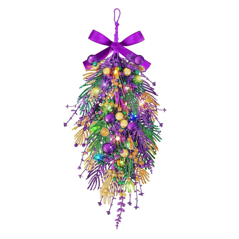 UDSKNV[KSL Front Door Party Decorations, Glittering Carnival Wreaths, Home Décor, Window Hangings