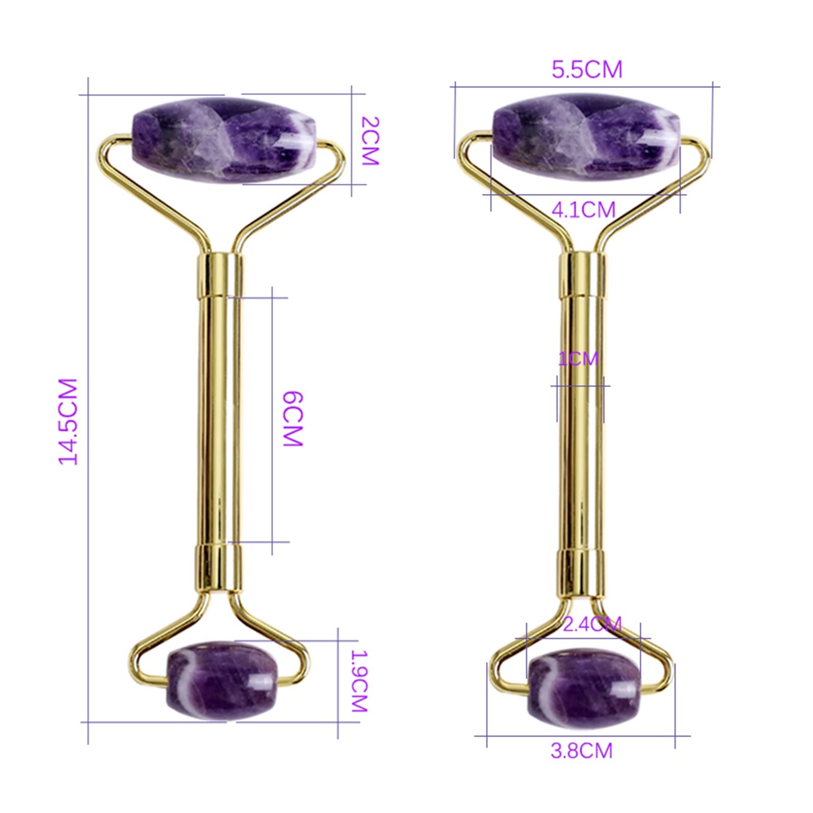 Jade Roller Und Gua Sha Set Gouache Amethyst Naturstein Gesichtsmassagegerät Jade Roller Gua Sha Spa Set Akupunktur Kristall Schaben Gouache Gesichtsschaber