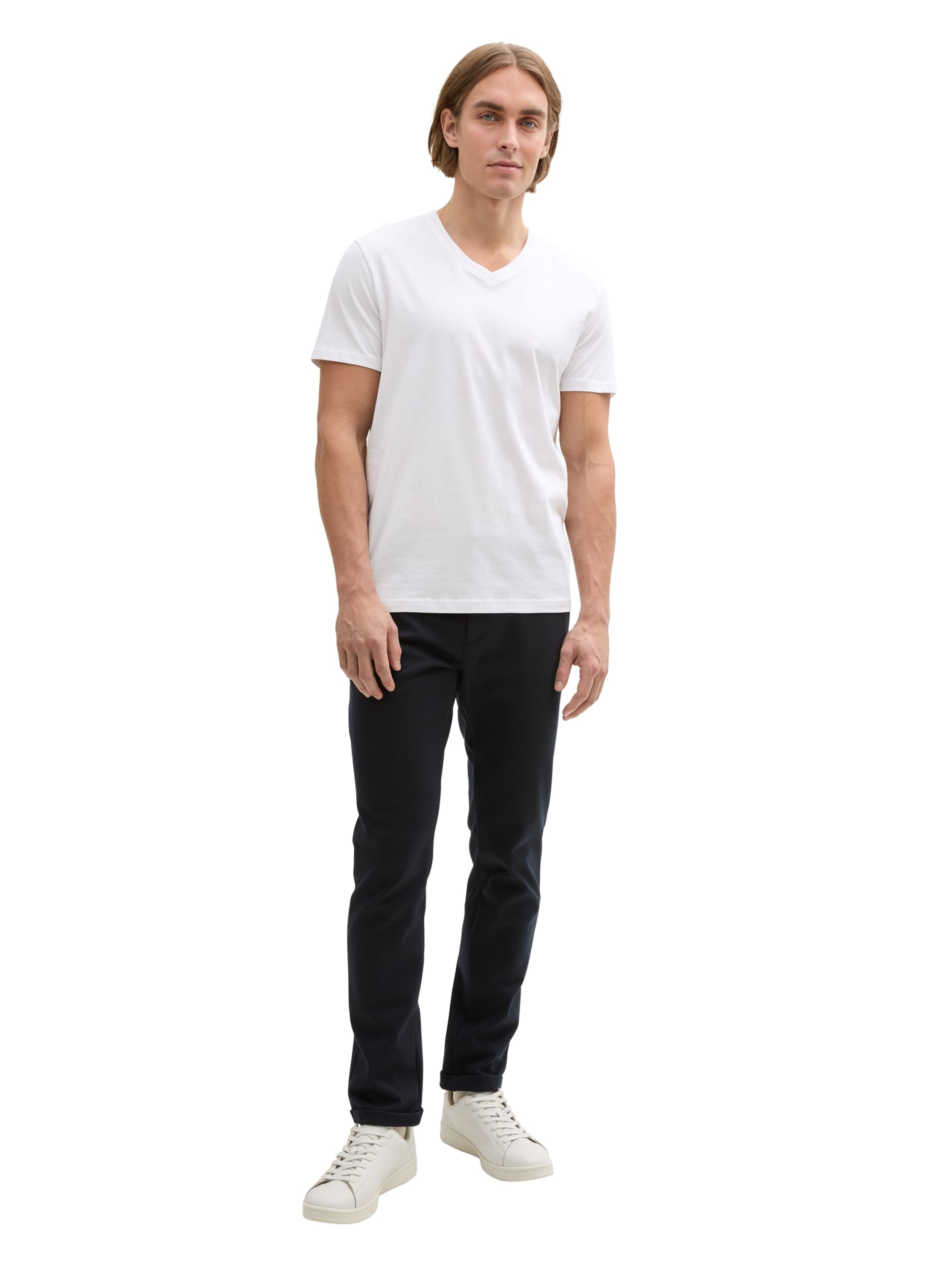TOM TAILOR Herren Doppelpack T-Shirt mit V-Ausschnitt