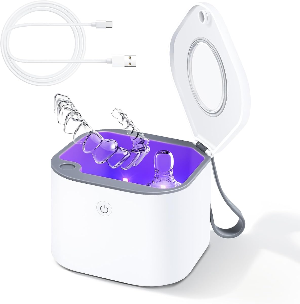 Caja esterilizadora de chupetes, cápsula de limpieza portátil para chupetes, tetinas de biberones, mordedores, protectores bucales, aparatos ortopédicos y joyas