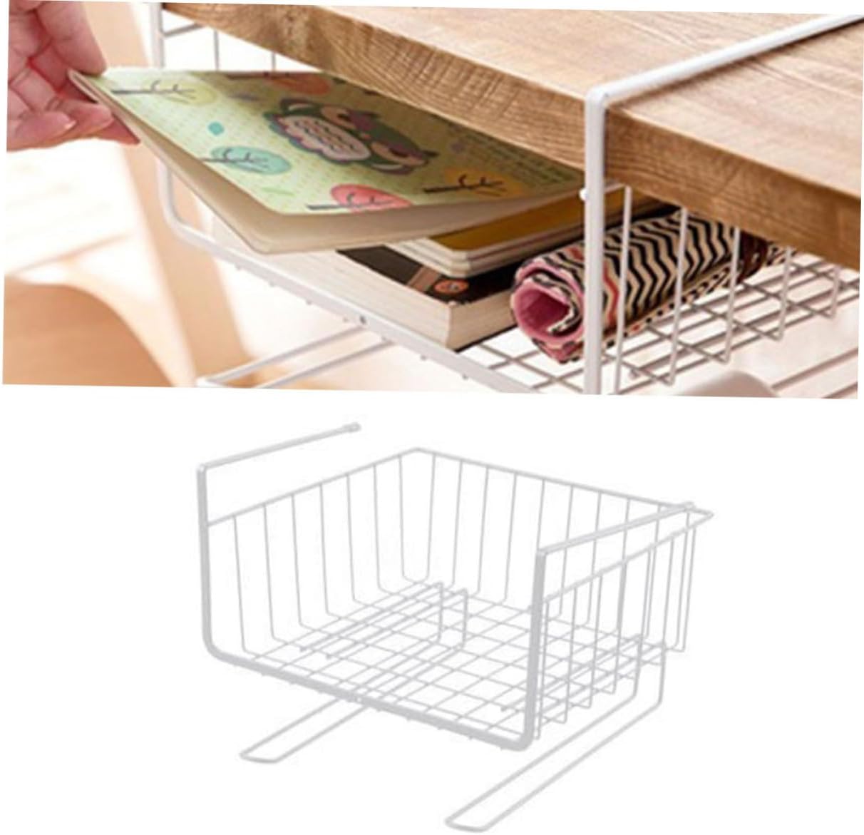 CHILDWEET 2pcs White Cabinet Storage Rack Simple under Table Layered Shelf Organizer for Use Partition Design for Efficient Space Management