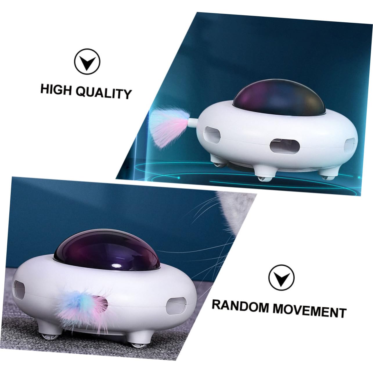 VANZACK 1 Jeu Jouet De Chat Drôle Jouet Interactif Chat Électrique Jouets Électriques pour Chiens Jouets De Dentition Chaton Soi Faire Tourner Automatique Abdos Chat Taquin Blanche