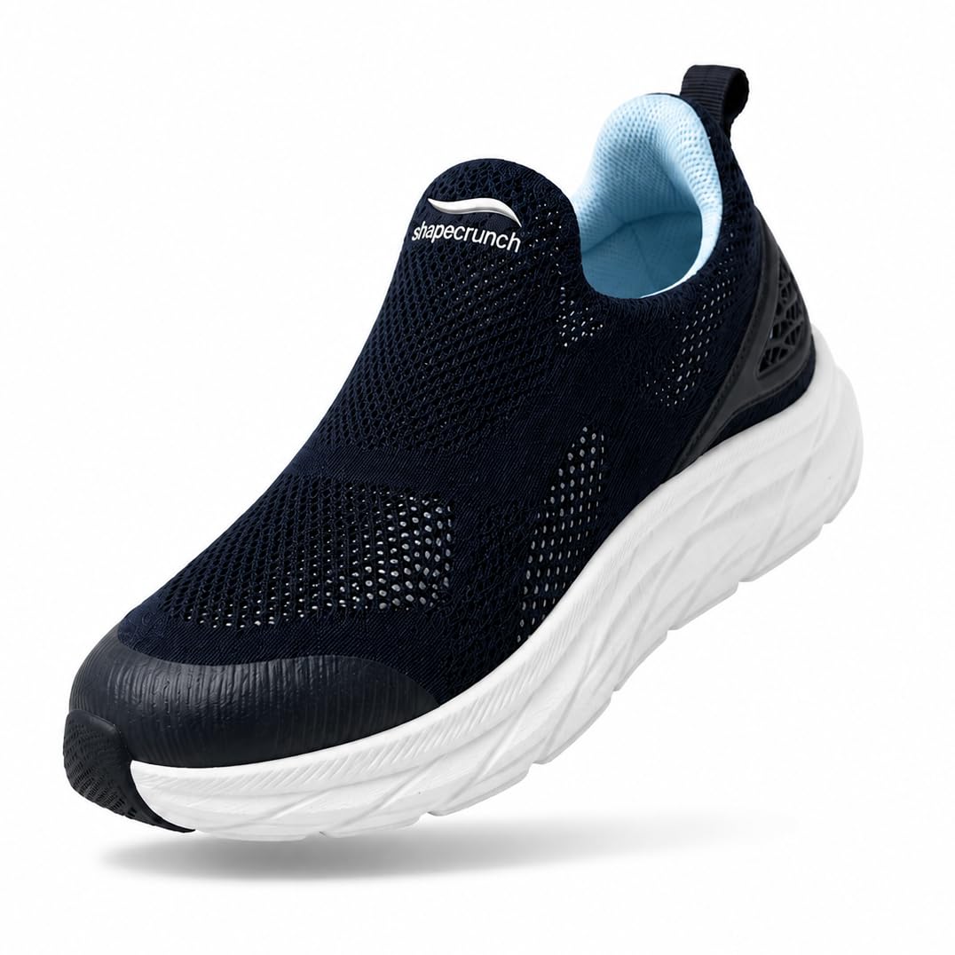 shapecrunch ArchWalk Men/Women Slip-On Sneakers, Navy Blue, Mesh Upper, Arch Support, Cushioned, Lightweight Walking Shoes-picture-41