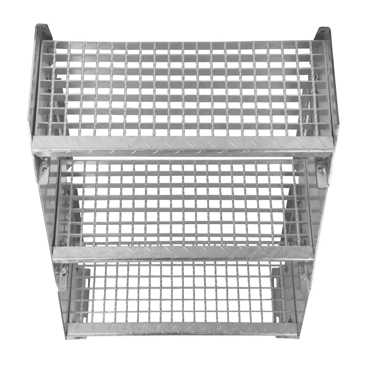 Escalera Metálica Ajustable - 8 escalones 600mm/60 cm ancho x 300mm/30cm alto | Acero Galvanizado | Peldaños impermeables | Pernos, arandelas y tuercas INCLUÍDOS | Ideal exterior