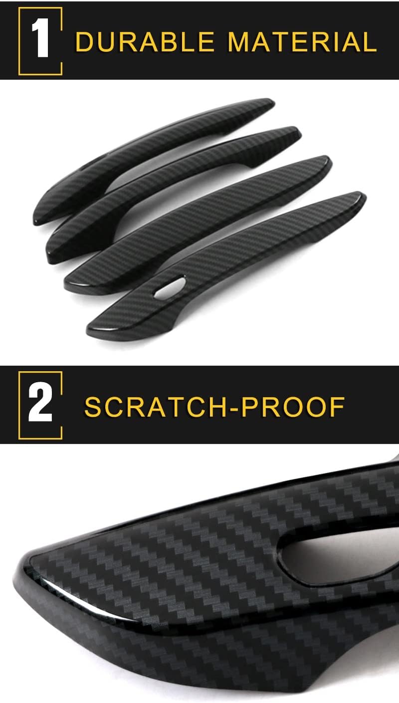 Exterior ABS Molding Protector Trim for Mazda 3 Axela BP 2019-2021 Car Accessories ABS Carbon Gate Door Handle Trim Frame Sticker Cover Exterior Decoration Moulding