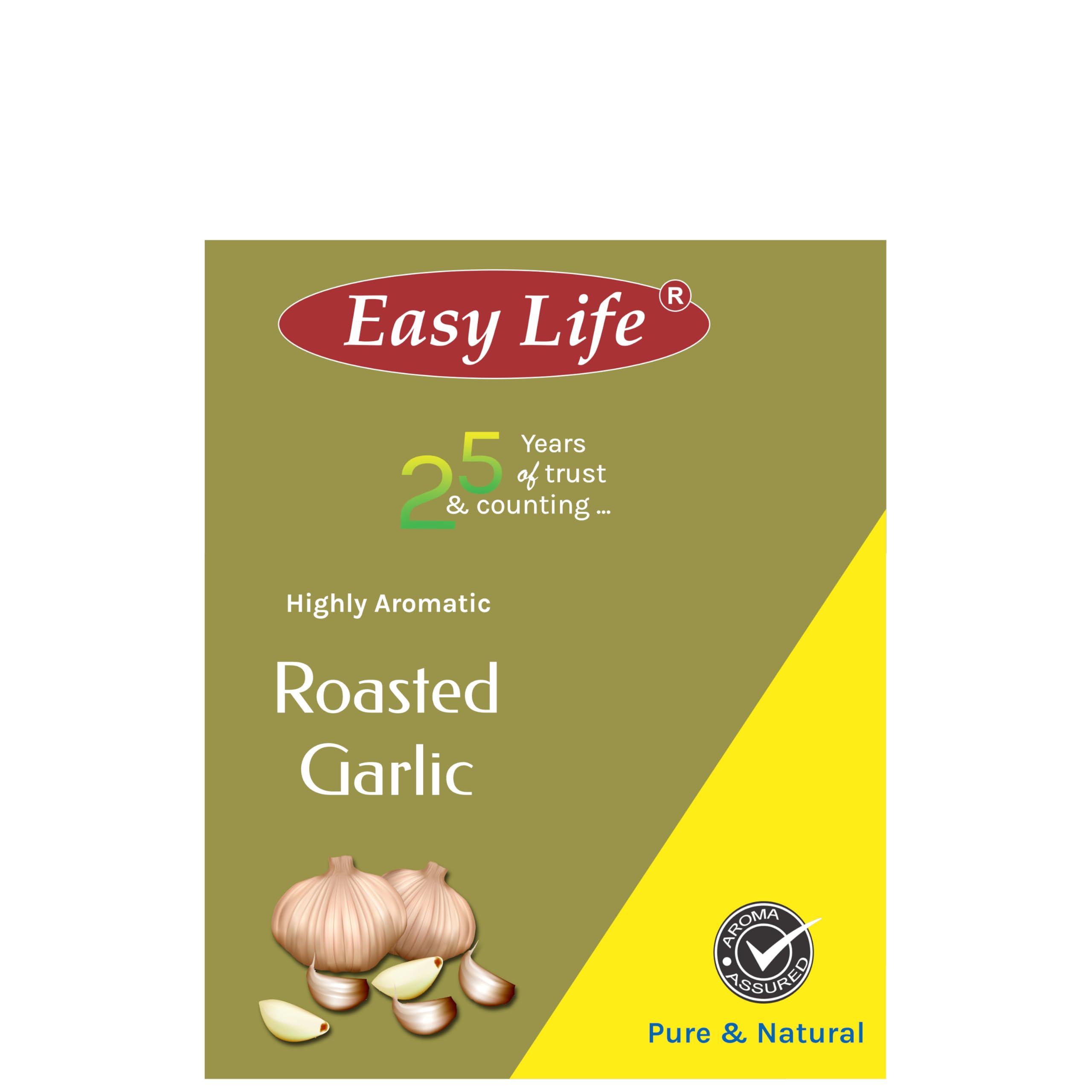 Easy Life Roasted Garlic 450g - Chefs Choice for Kitchen Basket Instant Dry Lehsun Granules, Natural Lasun Powder Flakes, Dehydrated Lahsun Seasoning for Bread, Pickles, Pizza, Pasta, Toppings, Biryanis, and Sabzis
