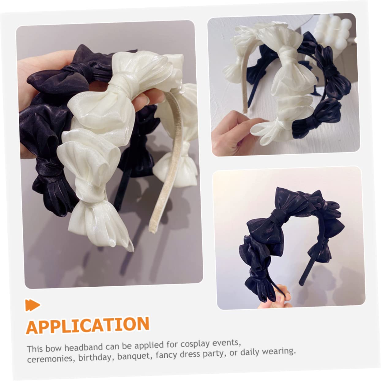 MAGICLULU 5 Pezzi Di Fasce Per Con Fiocco Di Per Donne Set Di Fasce Con Fiocco Copricapo Alla Moda Per Donne Per Cerimonie Cosplay