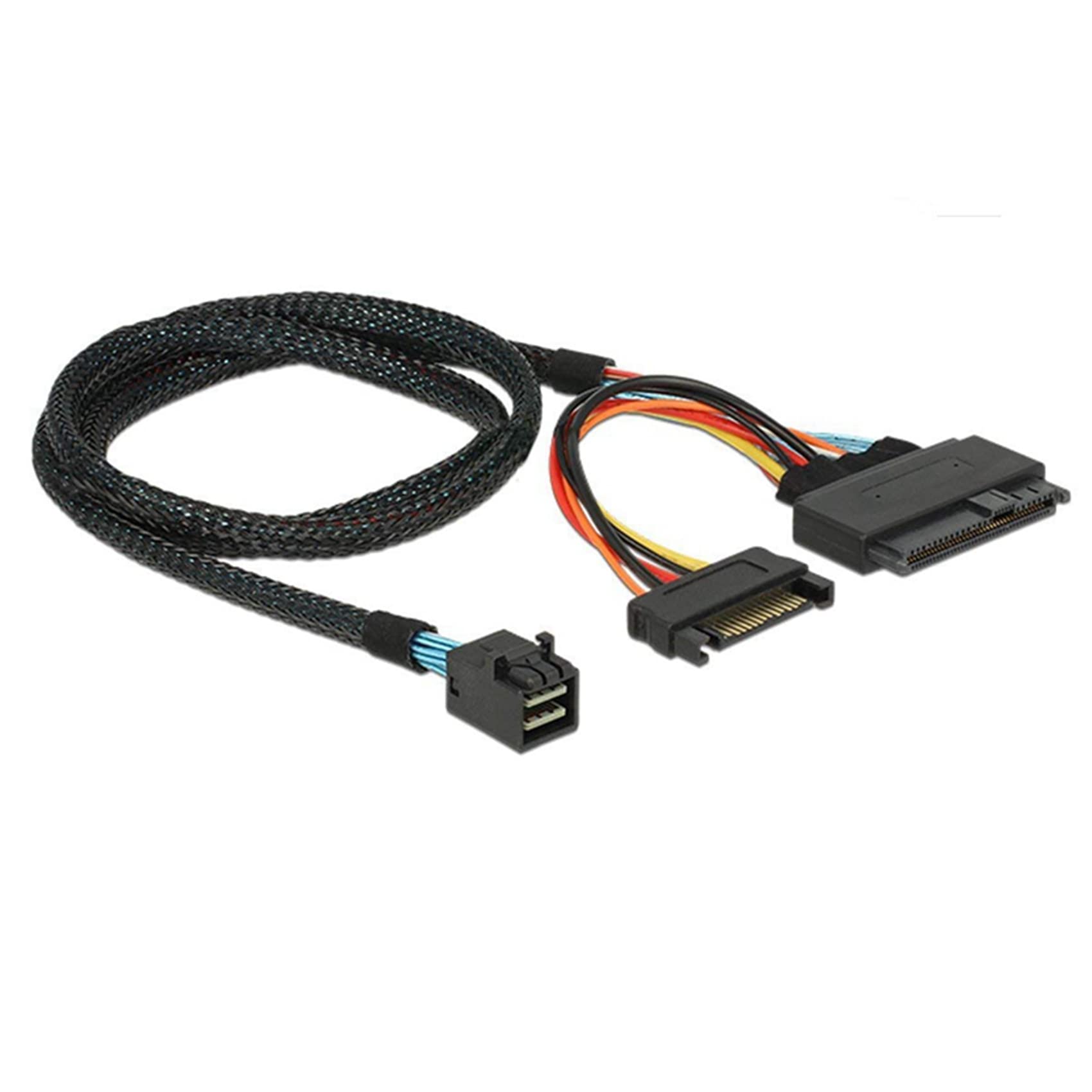 4X Integrato Da 12G Mini SAS HD Un U.2 / SFF-8643 Un SFF-8639 0,5 M con Alimentatore SATA Un 15 Pin, Adatto per SSD U.2