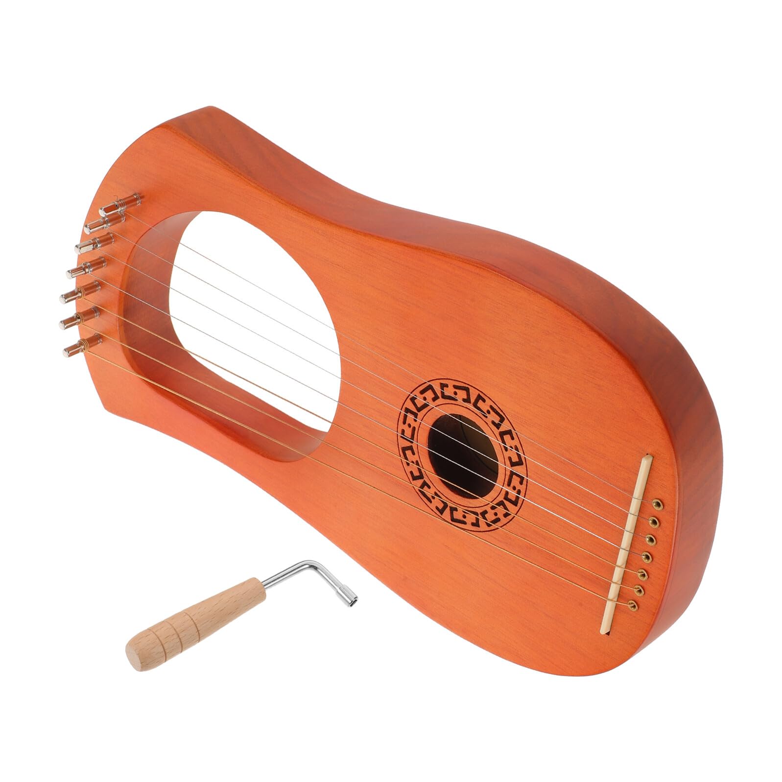 Beaupretty Arpa Lira Portatile in Legno a 7 Corde per Principianti e Adulti, Piccolo Strumento Musicale a Lira, Strumento Multiuso per Educazione Musicale e Intrattenimento