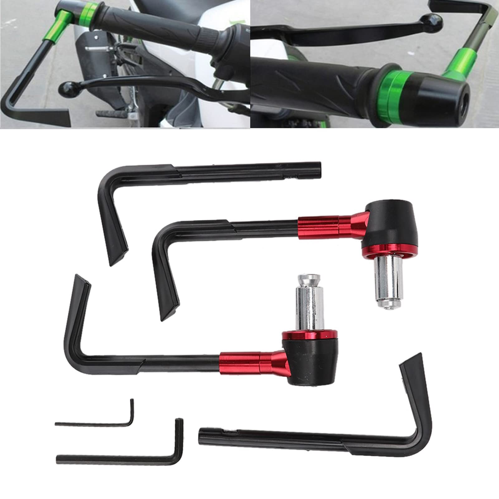 Universale Moto Protezione per Manubrio, Protezioni della Leva della Frizione del Freno del Motociclo 22mm Protezione del Freno del Manubrio del Motociclo Universale in Lega di Alluminio(Rosso)