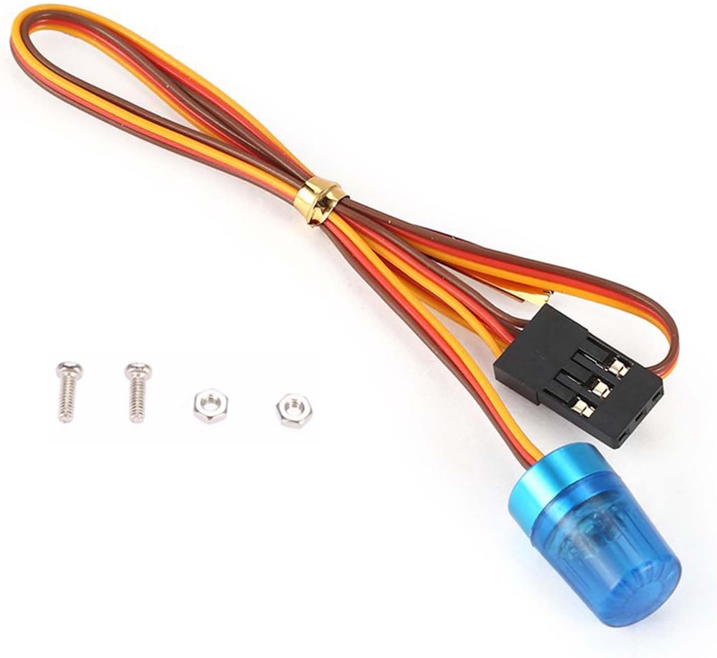 2PCS RC Model Car LED Rotating Flashing Police Lights for 1/8 1/10 1/12 SCX10 TRX4 RC Crawler 1/14 RC Tamiya Tractor Excavator Engineering Truck (9x15mm, Blue)