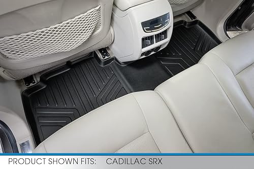Miniatura 2 de SMARTLINER Alfombrillas de piso de ajuste personalizado, revestimiento de segunda fila, color negro para Cadillac SRX 2010-2016