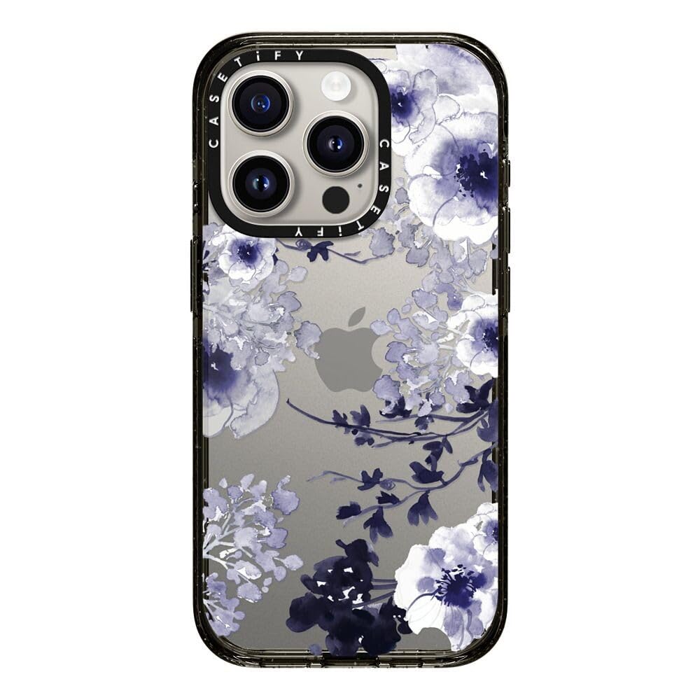 CASETiFY インパクト iPhone 15 Pro ケース [MIL規格準拠 (4x MIL-STD-810G) / 2.5mからの落下試験をクリア] - BLUE SPRING - クリア ブラック