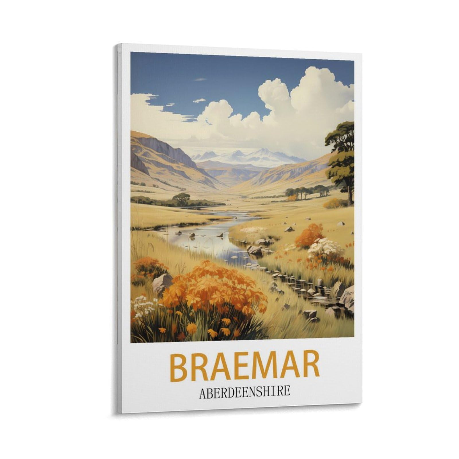 CEYHNO Braemar Aberdeenshire Vintage Travel Poster 08x12inch(20x30cm) Canvas Art Poster And Wall Art Picture Print Modern Family Bedroom Decor