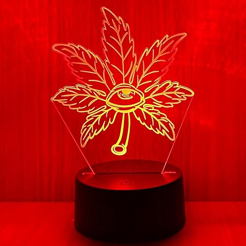 Miniatura 2 de Yooce 420 Leaf 3D LED Table Lamp Night Light Optical Visual Illusion Home Decor Lighting