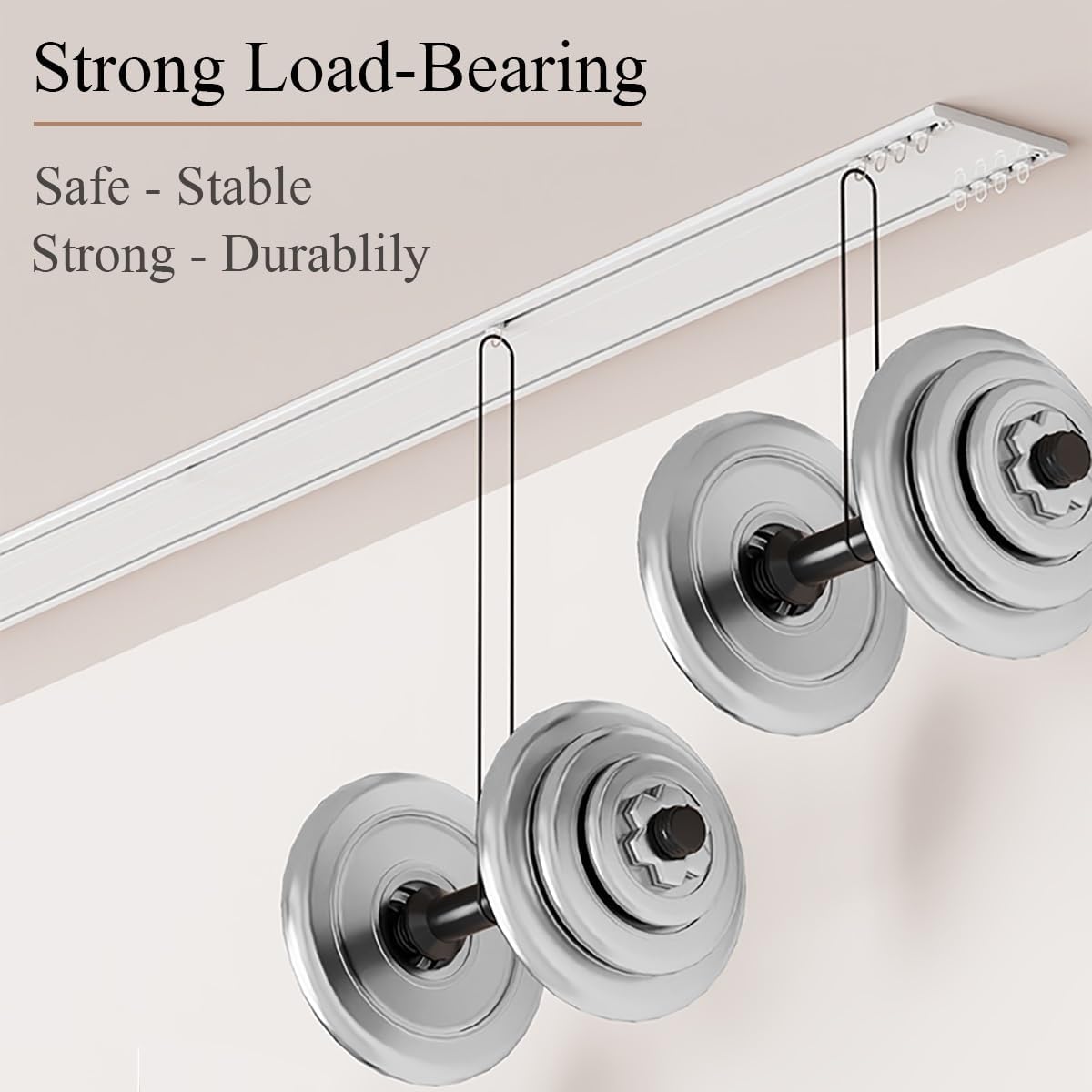 6.0mm Ultrathin Double Track Ceiling Curtain Rail2.0m/6.6ft Silent Aluminum Curtain Track for Bedroom Office HospitalWhite 120cm/3.9ft Length