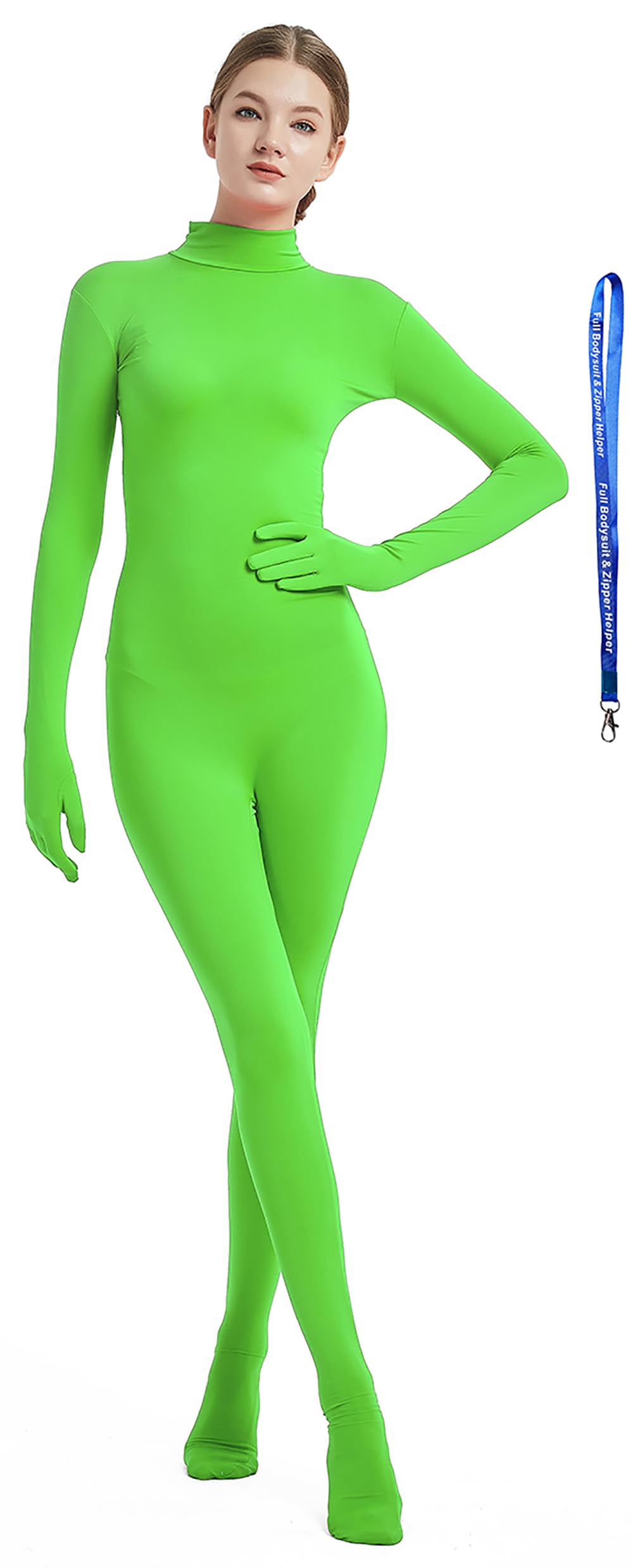 Full Bodysuit Include Zipper Helper Womens Costume Without Hood Spandex Zentai Unitard Body Suit