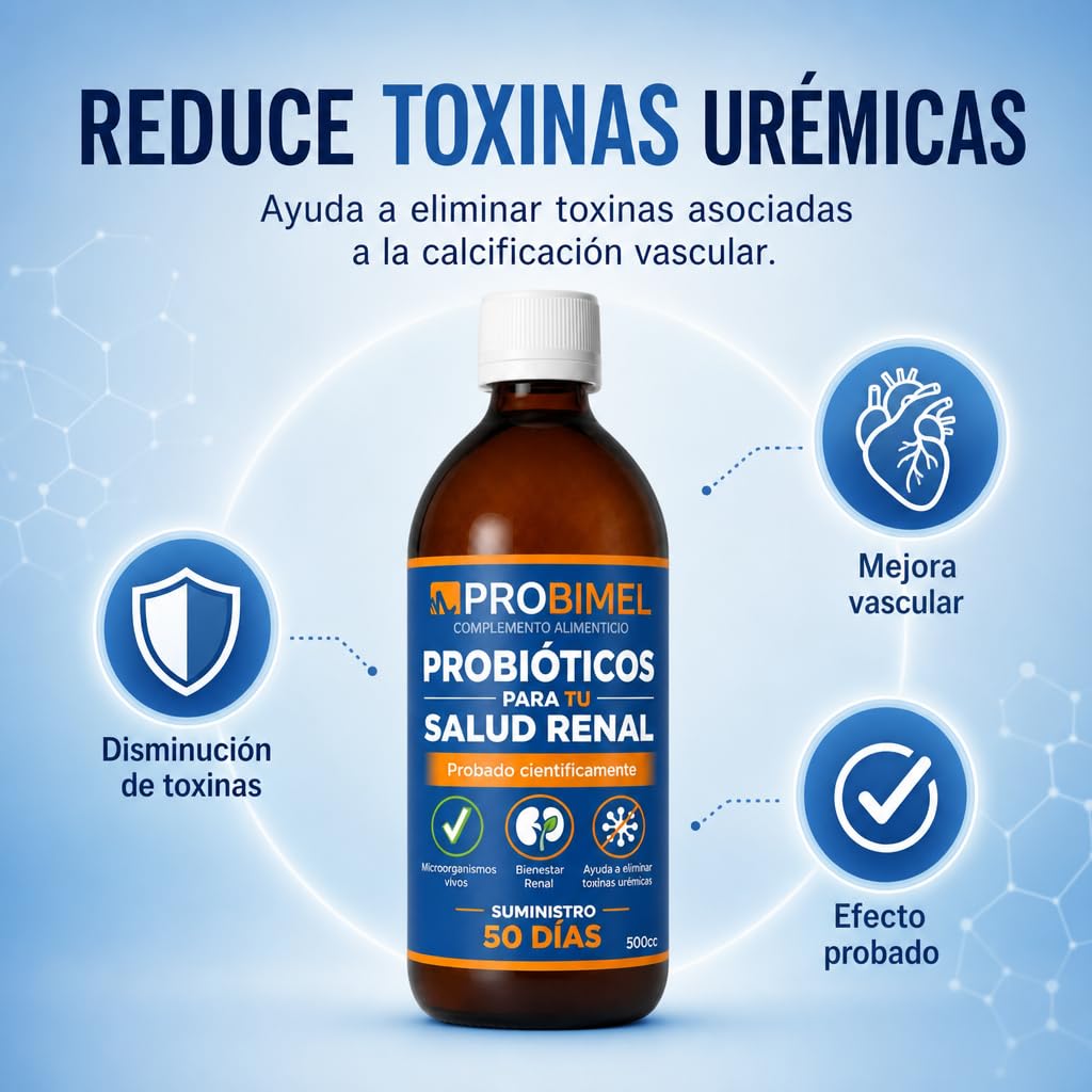 Nefro Complemento Alimenticio para la Salud Renal 500Ml - Probiótico para Apoyar el Eje Intestino Riñón - Apoyo Nutricional para Personas con Enfermedad Renal Crónica (250ml)