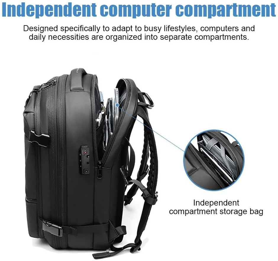 Airback Backpack Vacuum Travel With Vacuum Compression,Airpax Discoverer Travel Bag,Waterproof And Anti-Theft (Black-A)4