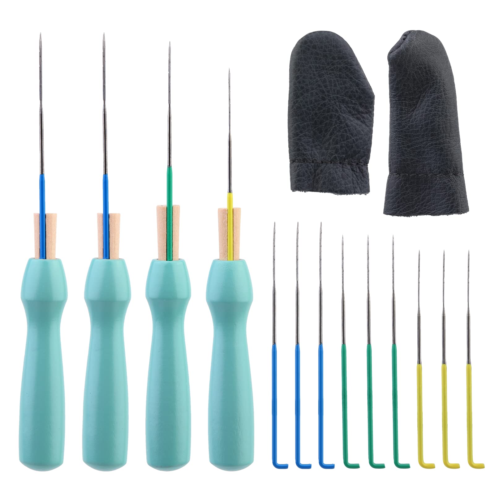 Easusy Felting Needles Kit, Needle Felting Kit-9 Pieces Needle Felting Needles with Colorful Wooden Handle Holder for Needle Felting, Felting Kit for Beginners