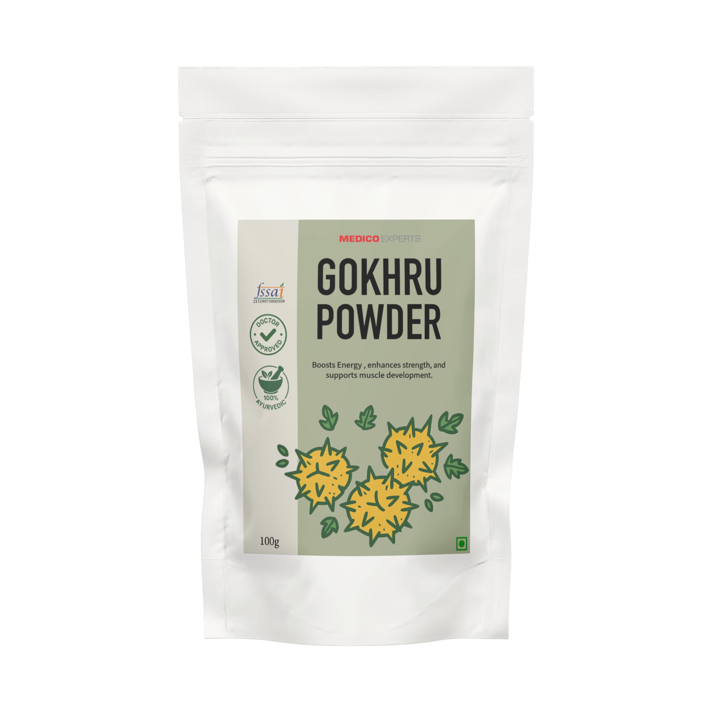 Organic Gokhru Powder Gokshura Powder For Energy - Tribulus Terrestris - 100gm