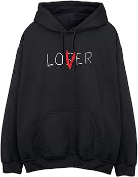 It Men's Loser Lover Hoodie Large Black at Amazon Men's Clothing store