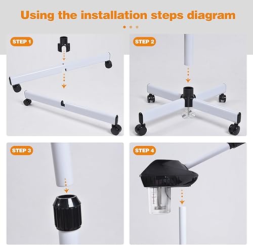 Miniatura 8 de Vaporizador facial profesional sobre ruedas con ajuste de tiempo, vaporizador de esteticistas con más vapor para limpieza profunda e hidratación,