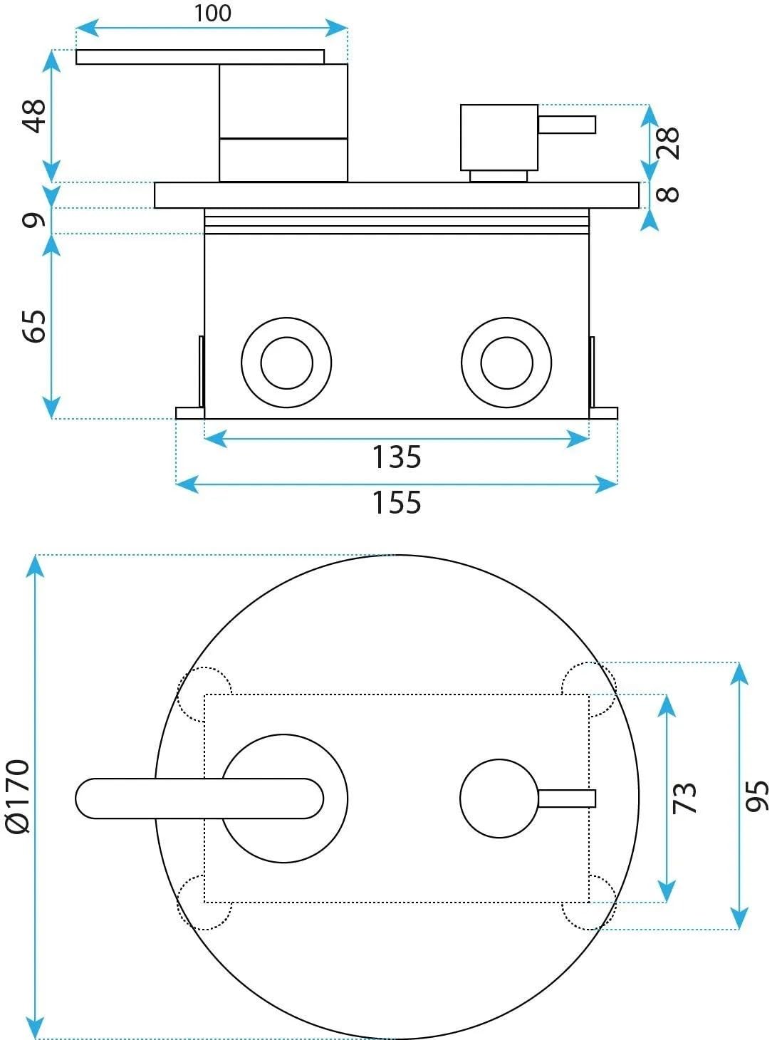 Rea - Set Doccia Da Incasso Rame Spazzolato Js-1180Brg, + Box, 25X32X17cm