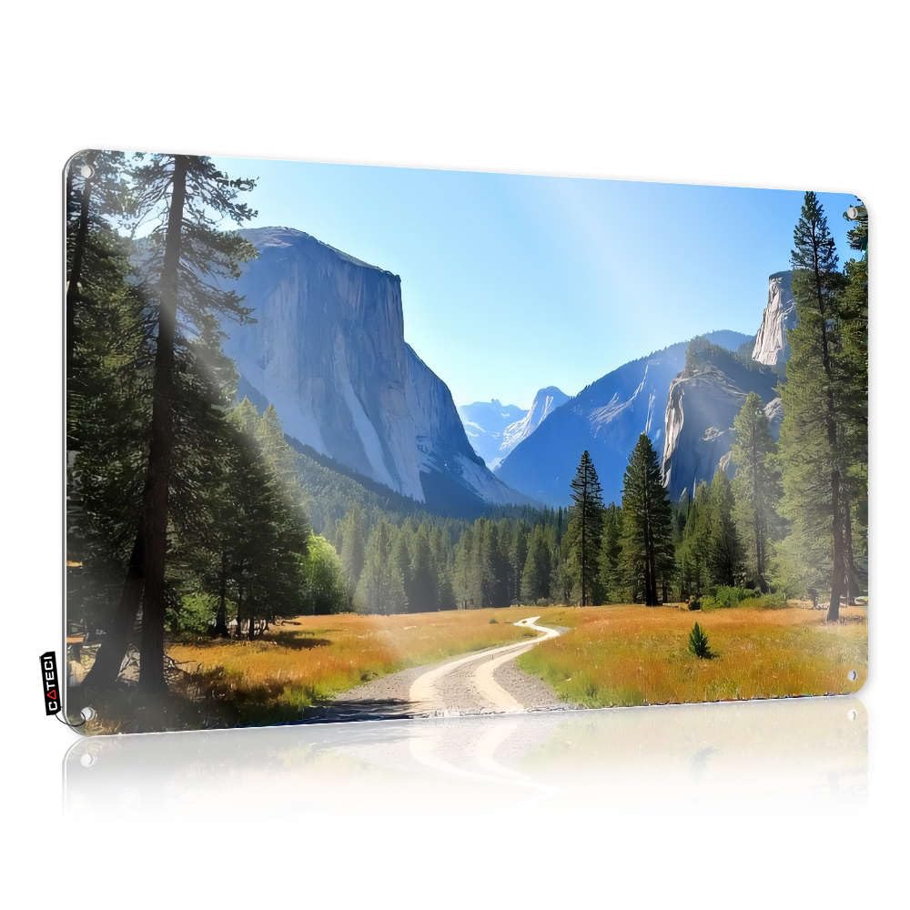 Funny Wall Art Neon Vintage Style | A Winding Path Leads Through A Vibrant Meadow Towards Towering Country Guard Home Decor(30X40CM)