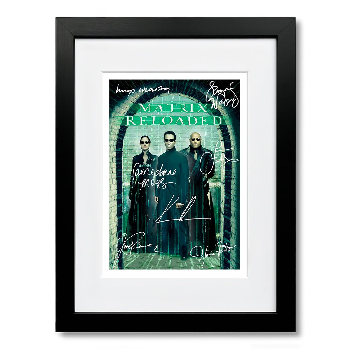 The Matrix Cast Signed A4 Poster Photo Print Framed Autograph Gift Movie Film 1999 Keanu Reeves Laurence Fishburne (Matrix Reloaded A4 Framed & Mounted)