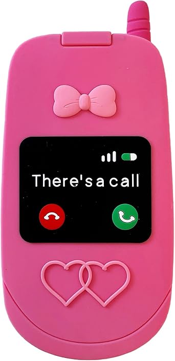 3D Retro Flip Phone Case,Cartoon Cute Kawaii Character Funny Retro Phone Mirror Kids Teens Girls Women Shockproof Soft Silicone Case for iPhone 12/iPhone 12 Pro 6.1 inch