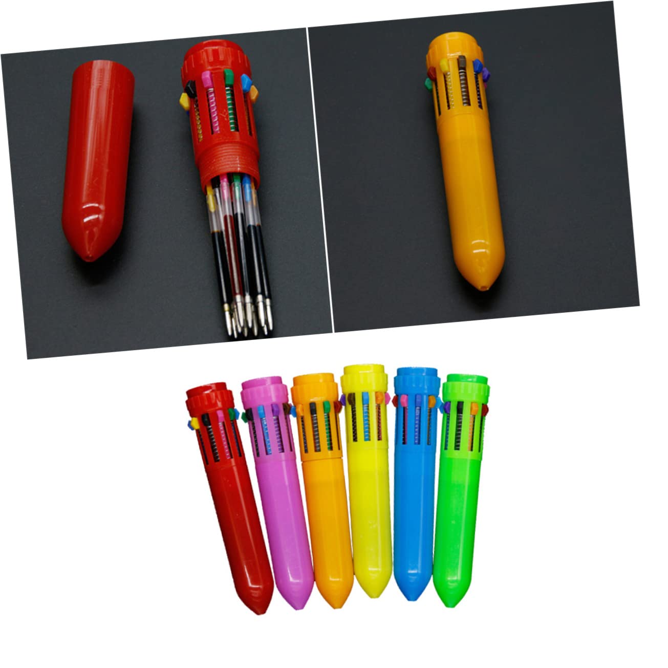 Lurrose Lot De 3 Stylos À Bille Roller 10 Couleurs Rétractables Pour Lécole Et Le Bureau 12 Pièces X 3