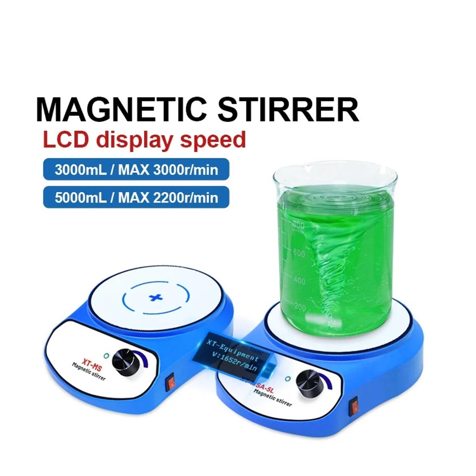 Mieszadło magnetyczne 3L 5L Wyświetlacz LCD, cyfrowa płyta mieszająca do domu/laboratorium, obrotowa mieszadła magnetyczna(MS-5L, UK)