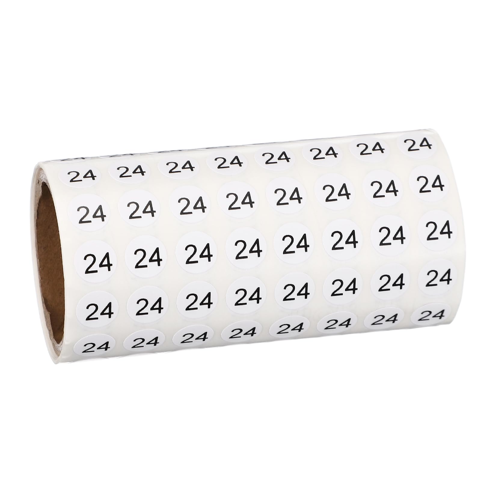 PATIKIL 1000pcs 0.4" Number Stickers, Mini Number 24 Sticker Numbers Labels Round Small Vinyl Self Adhesive Label Circle Decals 1 Roll Dots for Photo Album Poster Organize Inventory, Black