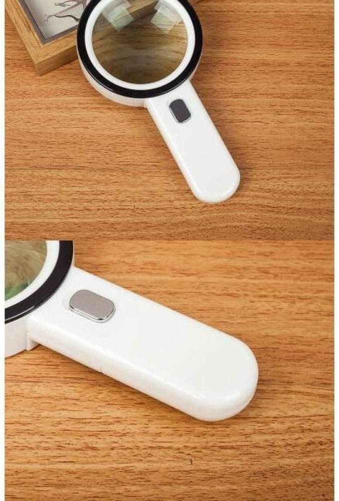 Lupa de Pantalla 30 Veces más Potente, Lupa de Mano con luz LED Blanca de 12 aumentos, Ideal para Leer antigüedades, Lupa de 105 mm con luz LED Que duplica la Comodidad.