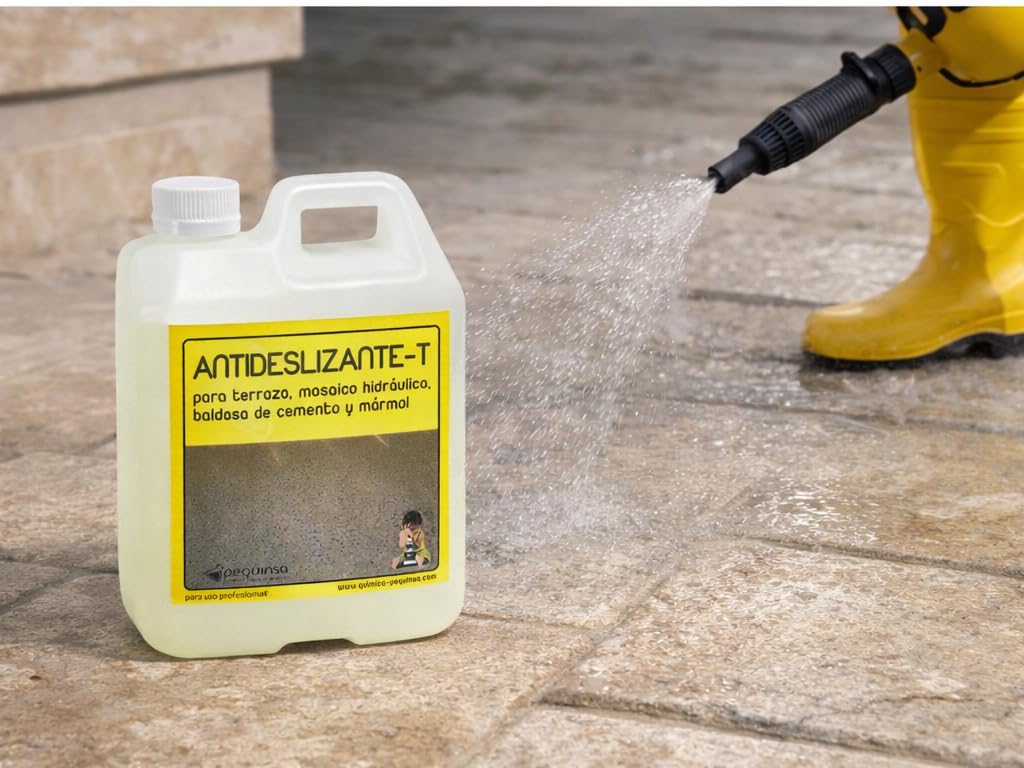 Liquido Antideslizante para Suelos de Marmol, Terrazo y Hormigon. Envase 1 Litro