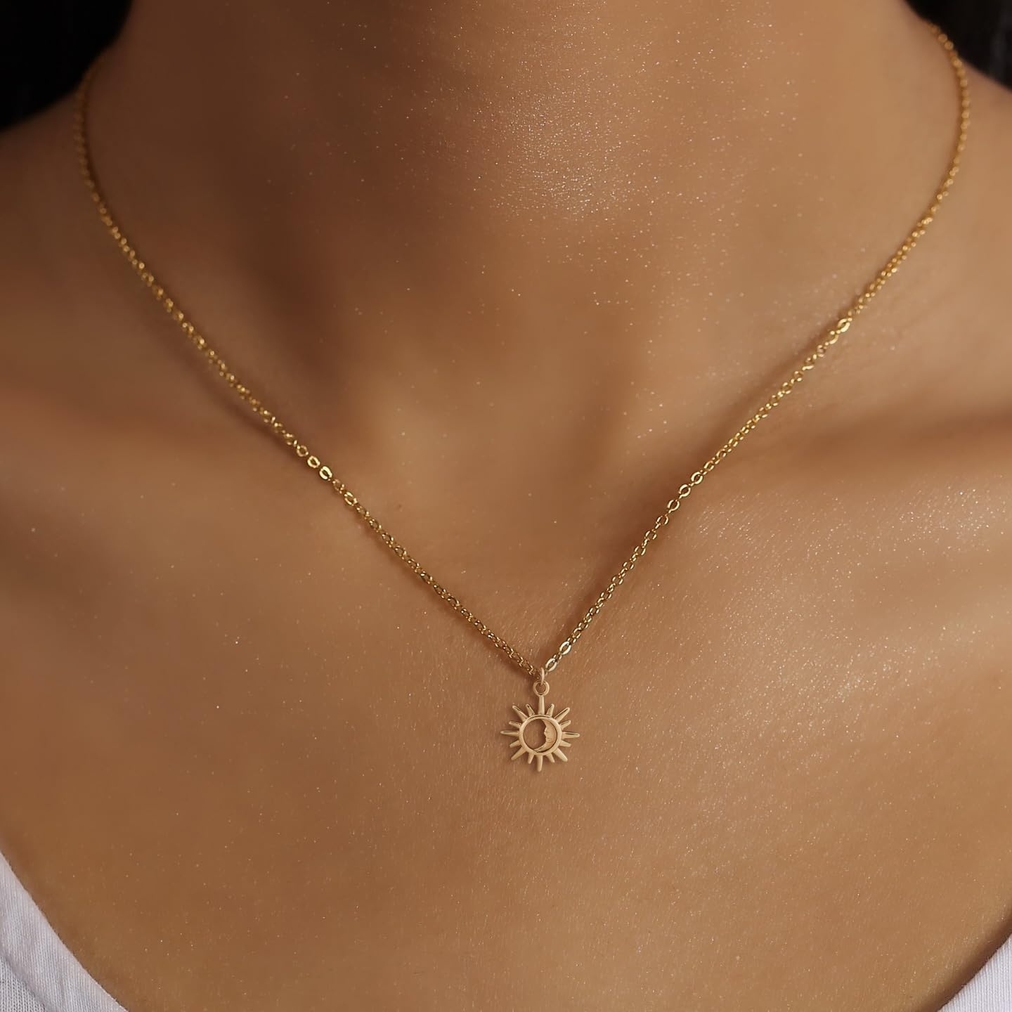 Gold Necklace for Women-14k Gold Plated Infinity Necklace Star Of David Necklace Evil Eye Cross Pendants Heart Dainty Gold Necklace For Women - Image 3
