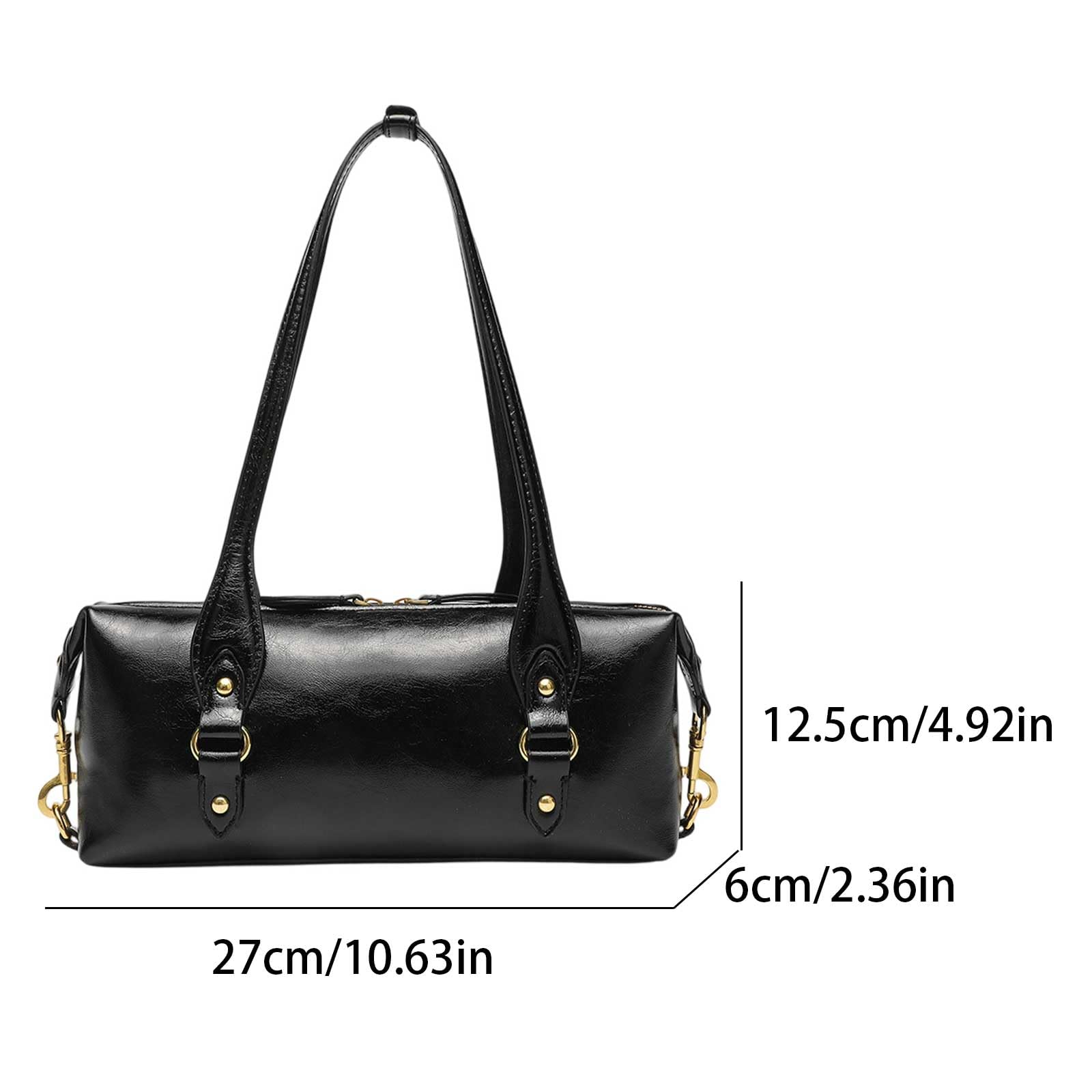 Bolso de mano de piel sintética de gran capacidad para mujer Hobo 27 cm para oficina diaria salidas y eventos sociales
