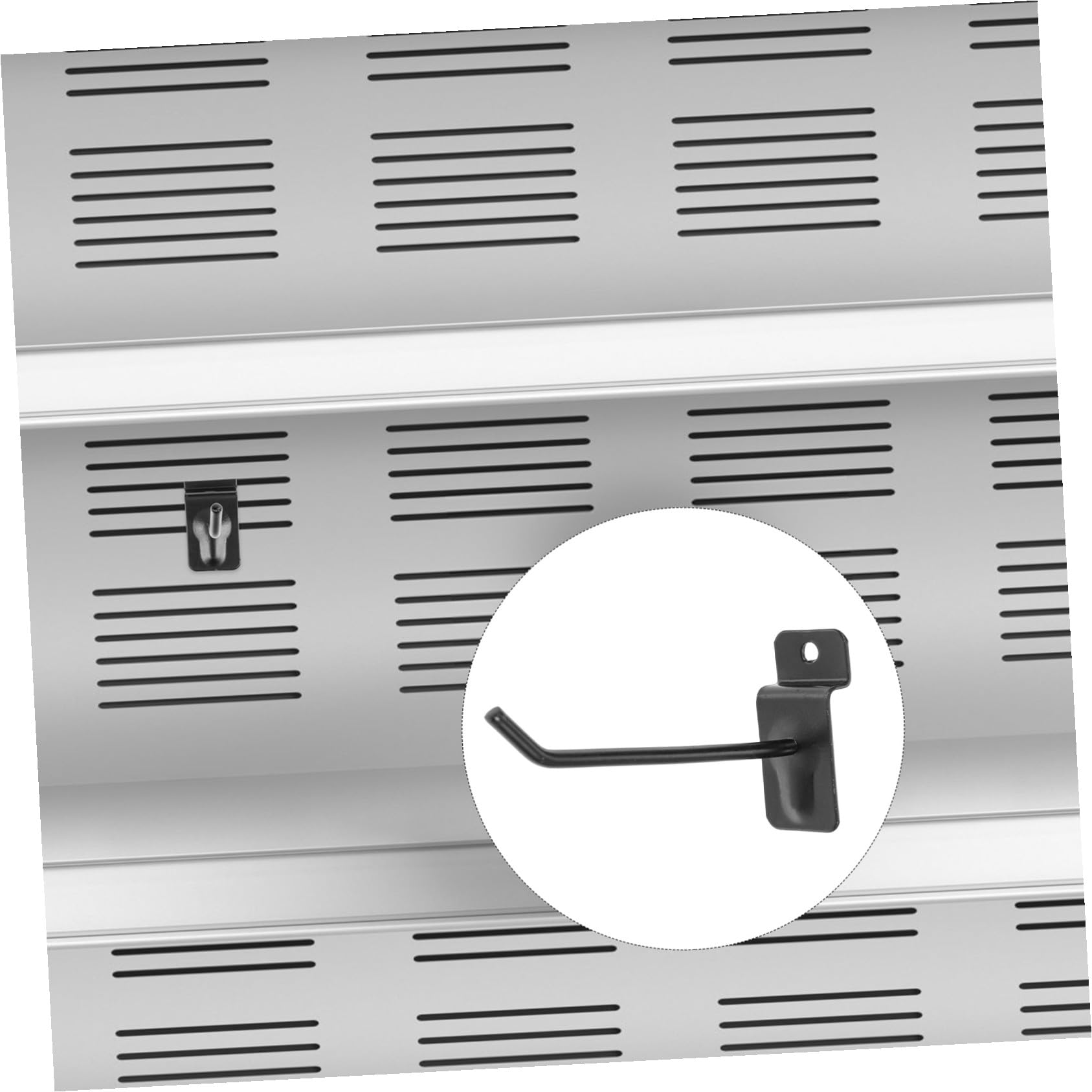 Ganci per Pannello Forato 50 Pezzi in Ferro Nero per Gioielli e Filati | Gancio Dritto, Misura 10cm, Leggero e Antiscivolo, Esposizione su Scaffali, Confezione da 50