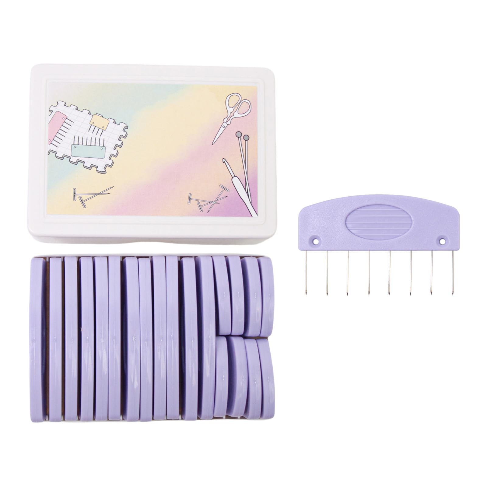 Buxuaaaa 20Pieces Knit Blocking Combs Knit Blocking Pin 4-Pin 8 Crochet Combs for Knitting Crocheting Project Knitting Supplies