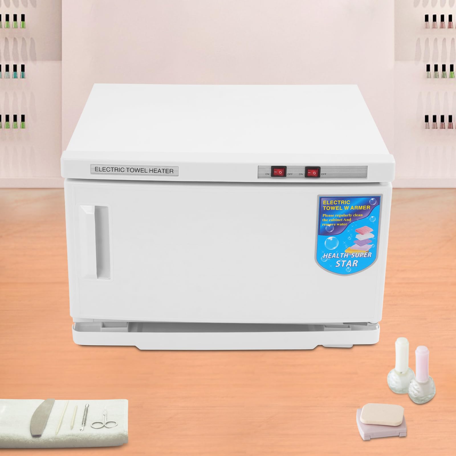 Sterylizator ręcznik 206 W, 25 l, sterylizator UV z stojakiem, ręcznik do ogrzewania 70°C, ręczniki grzewcze 360°, na 20 ręczników, elektryczny podgrzewacz do rąk, do domów, studia fitness, hoteli