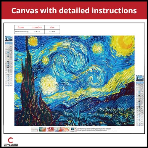 Image of Crysendo 5D Diamond Painting Kit Lake House DIY Wall Decor (Starry Night, 23 X 30 cm)