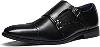 Bruno Marc Men's Double Monk Strap Dress Loafers - Comfortable Slip-On Shoes with Cushioned Footbed & Grippy Rubber Sole