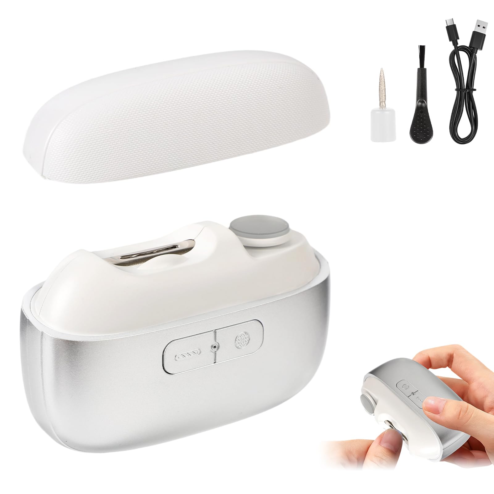 Upgraded Electric Nail Clipper Smart Nail Clipper 3-in-1 Automatic Electric Nail Clipper with Polishing with LED Light and