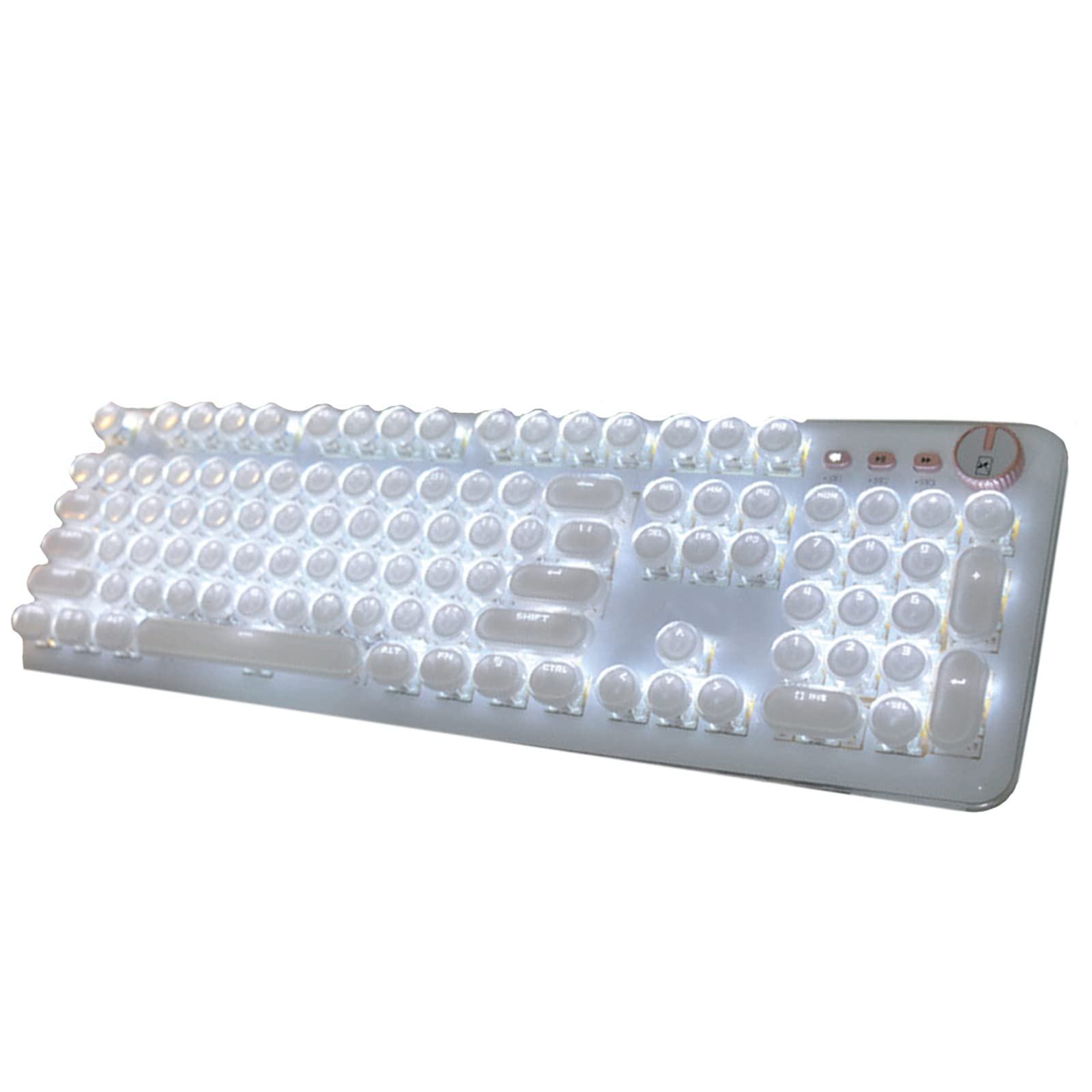 ADMLZQQ Biała klawiatura gamingowa, mechaniczna gra RGB, wielokolorowe podświetlenie LED na klawisz, trwała konstrukcja
