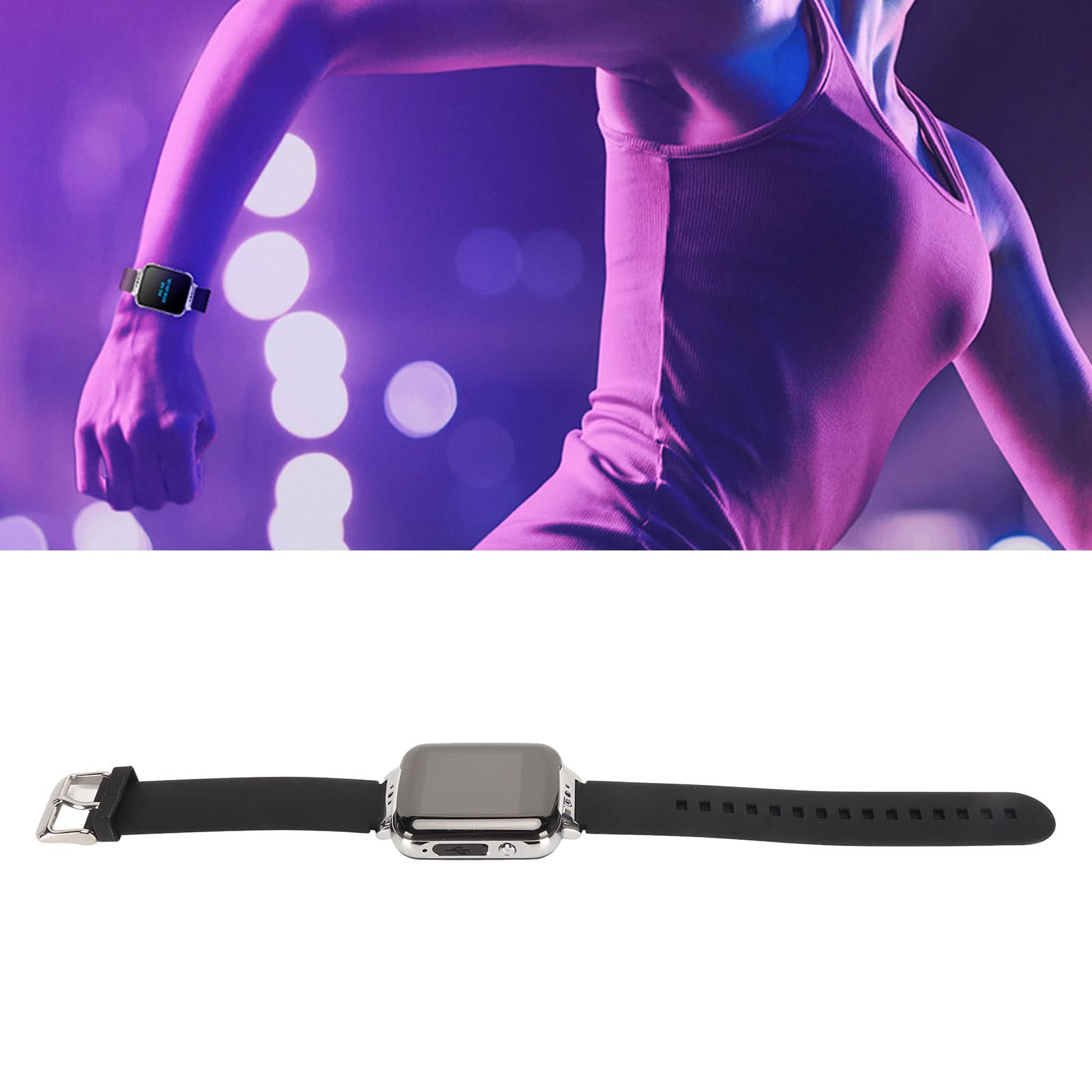 Zegarek Z Dyktafonem, Kolorowy Ekran Cyfrowy HD, Bransoletka Z Dyktafonem MP3, Wielojęzyczny Inteligentny Krokomierz Sportowy AI BT 4.2(32 GB)