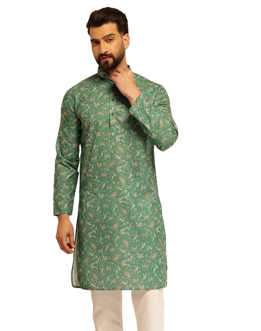 sojanya (Since 1958 Men's Cotton Silk Daman Embroidered Long Kurta-picture-53