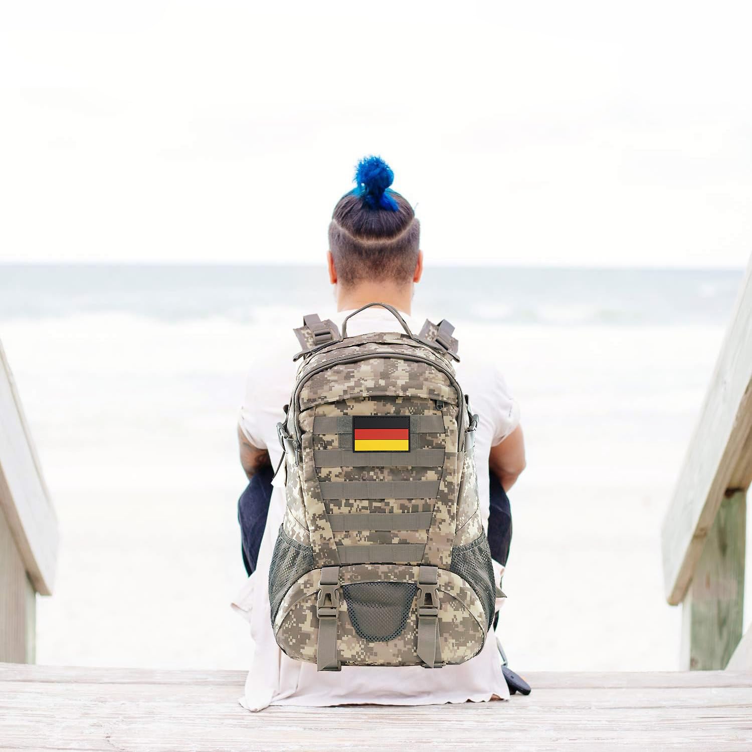Jueachy Zaino militare da uomo, 30 l, impermeabile, Molle Tactical Backpack militare, grande capacità, zaino tattico per attività all'aria aperta, escursionismo, viaggi, campeggio