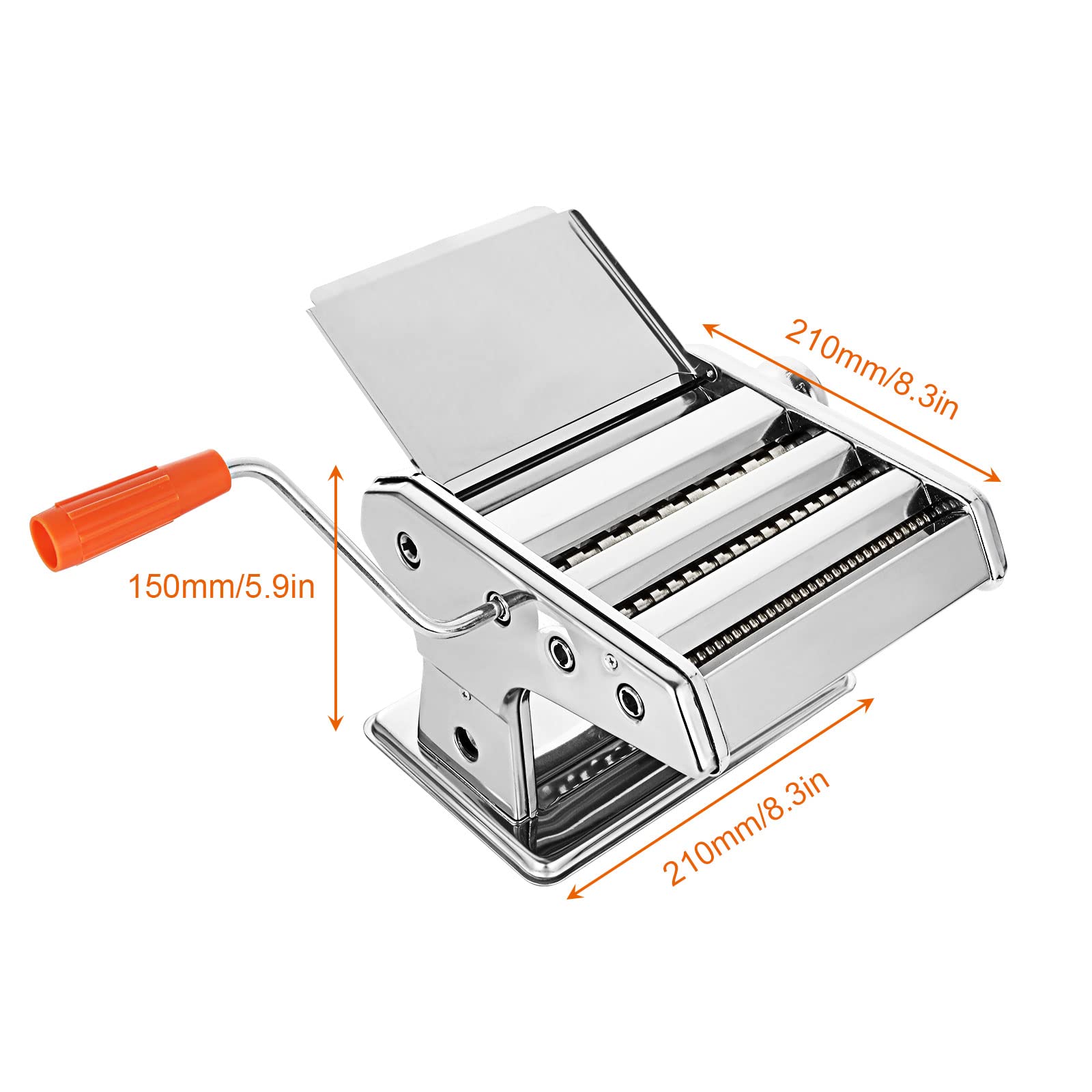 Macchina Per Pasta Manuale Baihang 2 In 1: Rullo E Tagliapasta, 9 Spessori, Per Spaghetti, Fettuccine, Lasagne, Gnocchi - 2